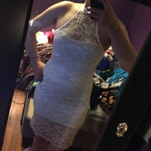 Lace haultwr dress and black strapless dress